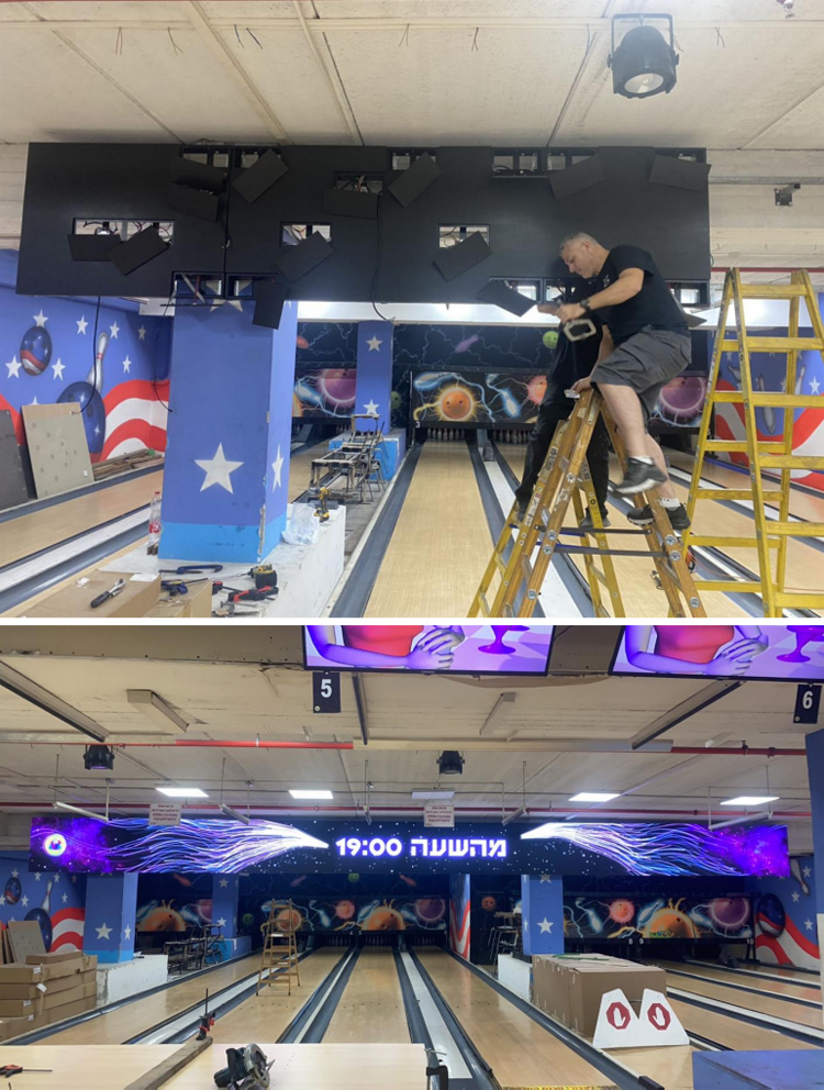 P4室內LED顯示屏用于以色列某保齡球館